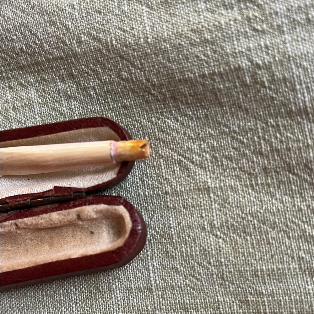 Vintage Cigarette Holder with Leather Case 1920-1930 Hand Painted Red Rose - Picture 11 of 13